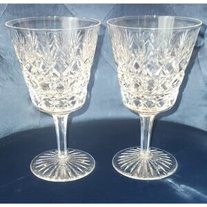 A Pair of Classic Stuart Crystal “Westbury” cut Water Goblet 6.5 inches Tall